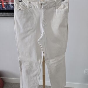 St. John's Bay Cream Stretch Straight Pants - Size 8